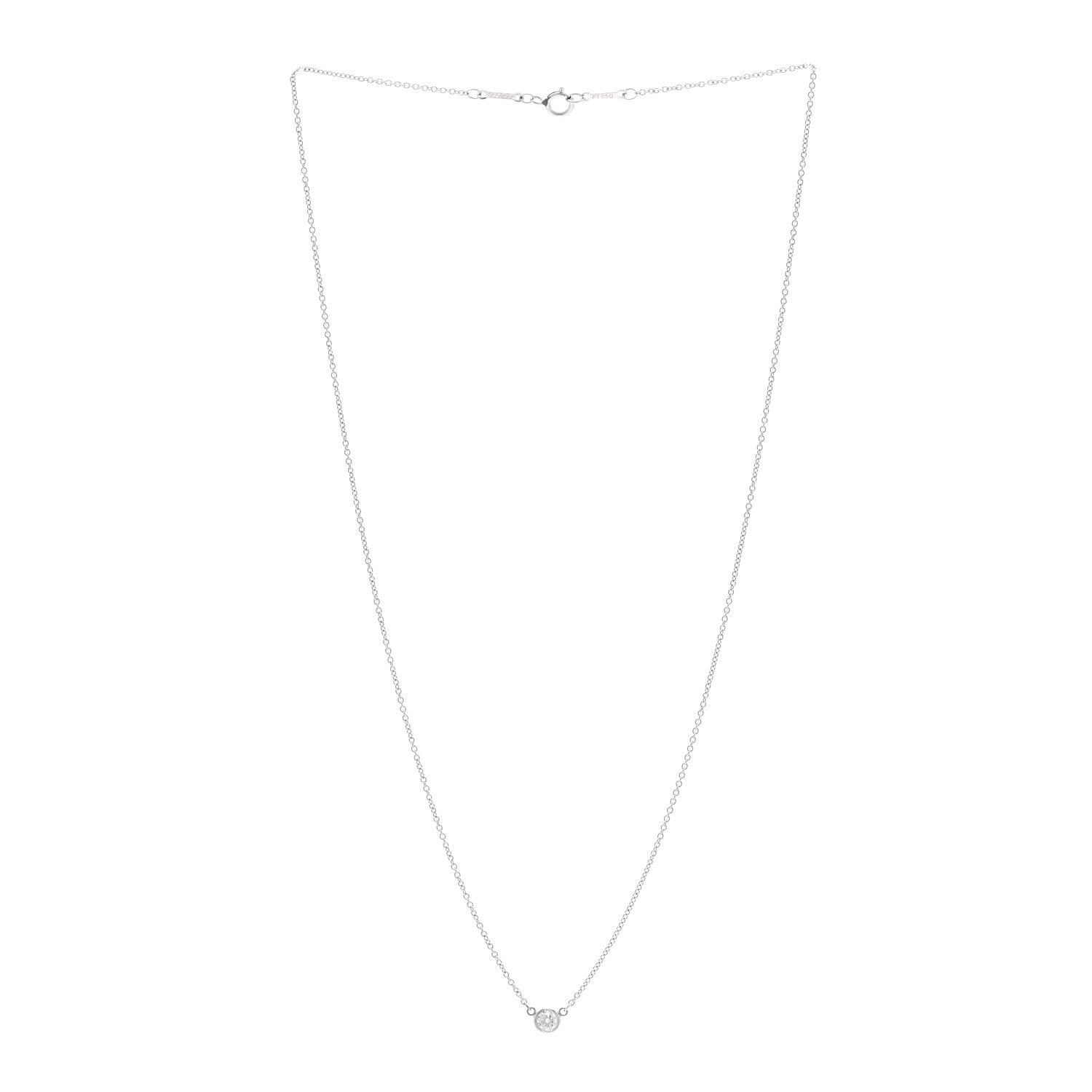 Tiffany Platinum Diamond .14ct Elsa Peretti Diamonds by the Yard Pendant Necklace 3 of 4