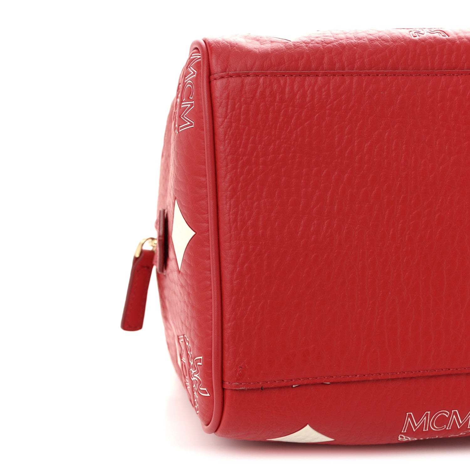 MCM Maxi Visetos Medium Ella Boston Bag Candy Red 8 of 9