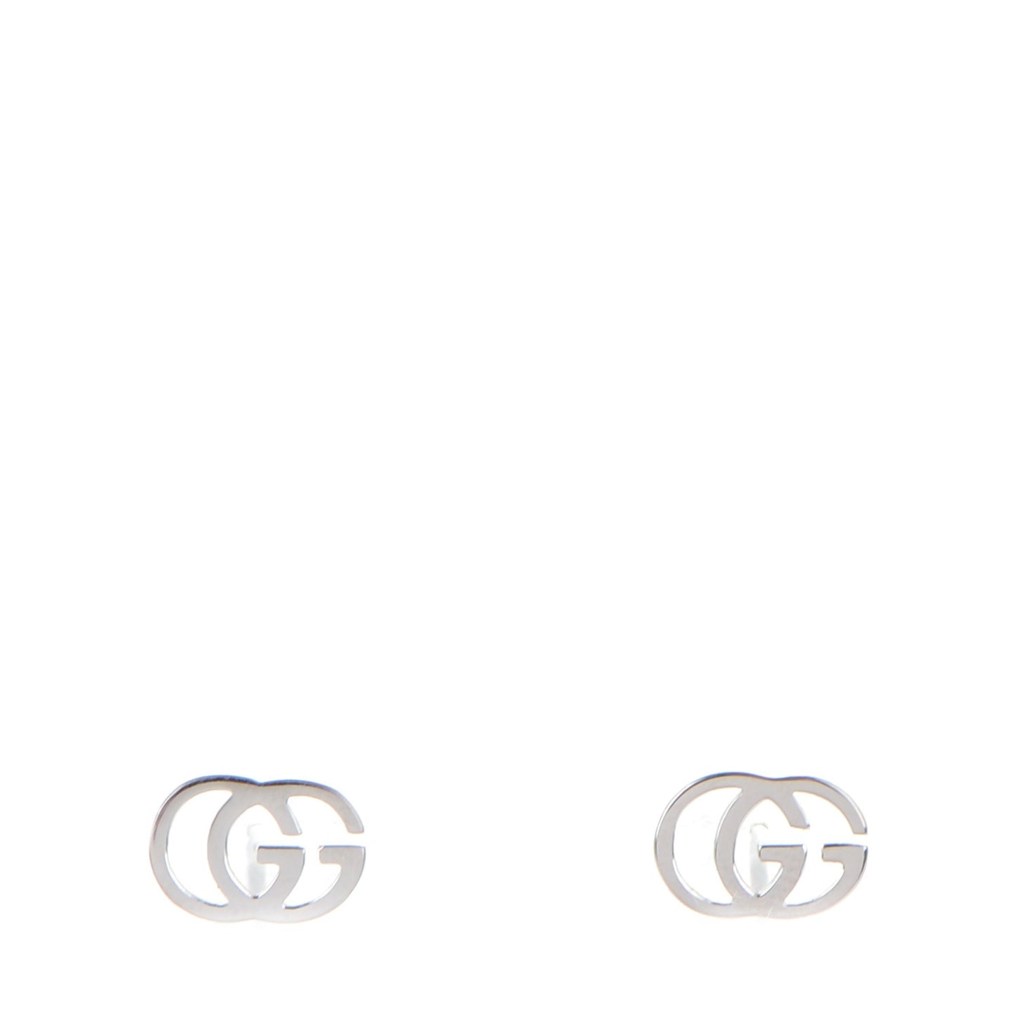 18K White Gold GG Tissue Stud Earrings