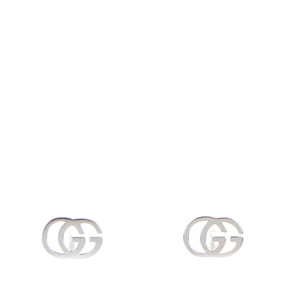 Gucci 18K White Gold GG Tissue Stud Earrings 1 of 7
