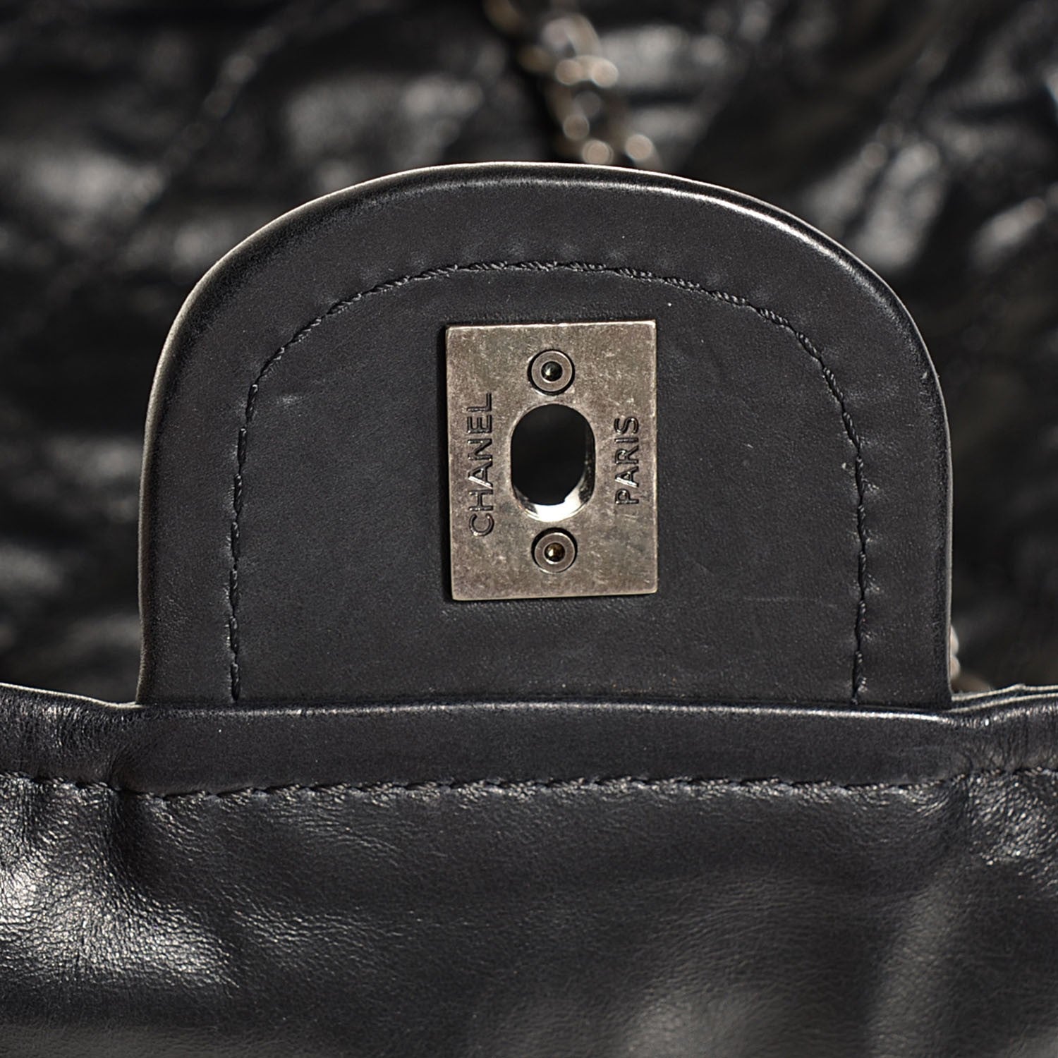 Chanel Aged Crumpled Calfskin Small Vintage Flap Black 8 of 9