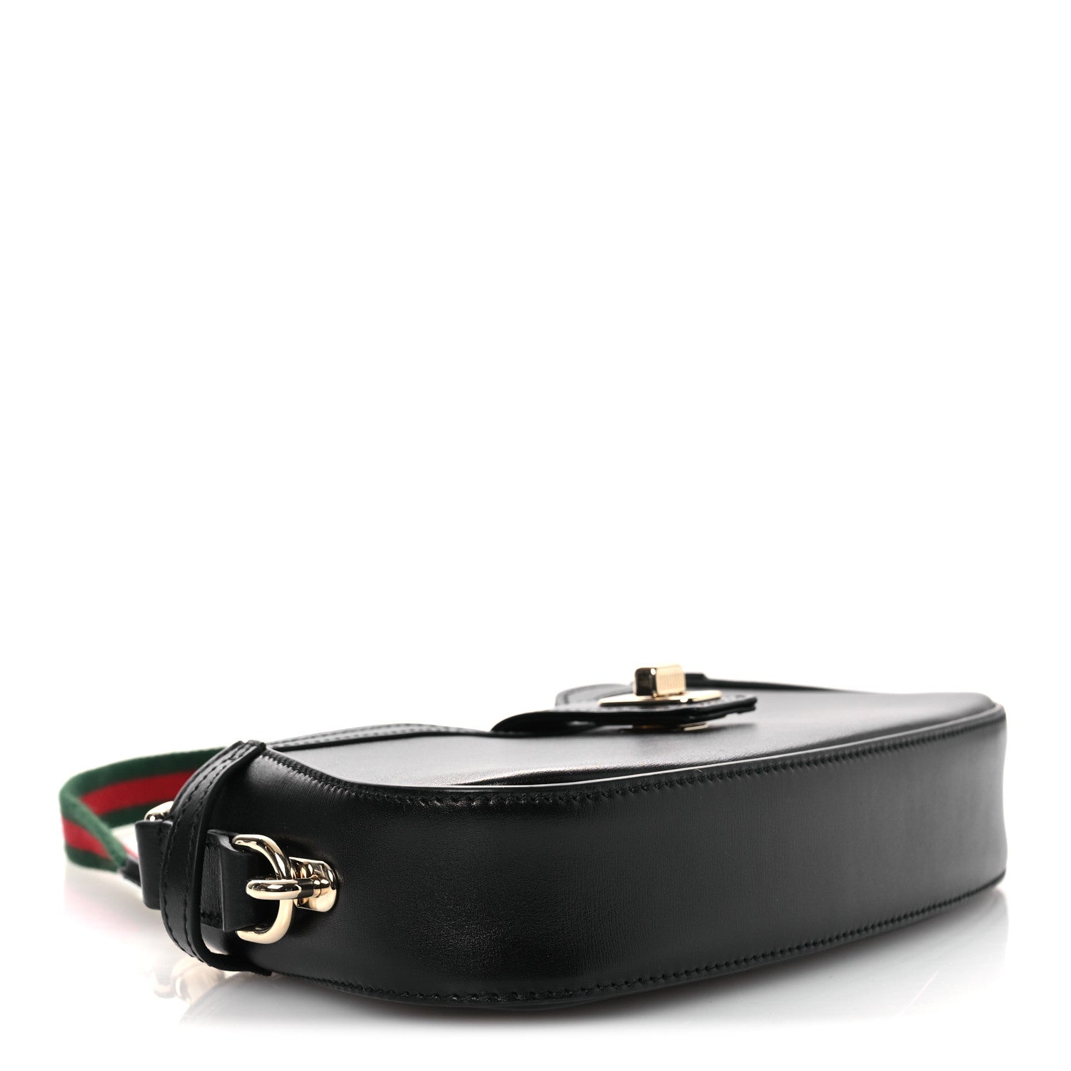 Gucci Calfskin Mini Moon Side Shoulder Bag Black 4 of 13