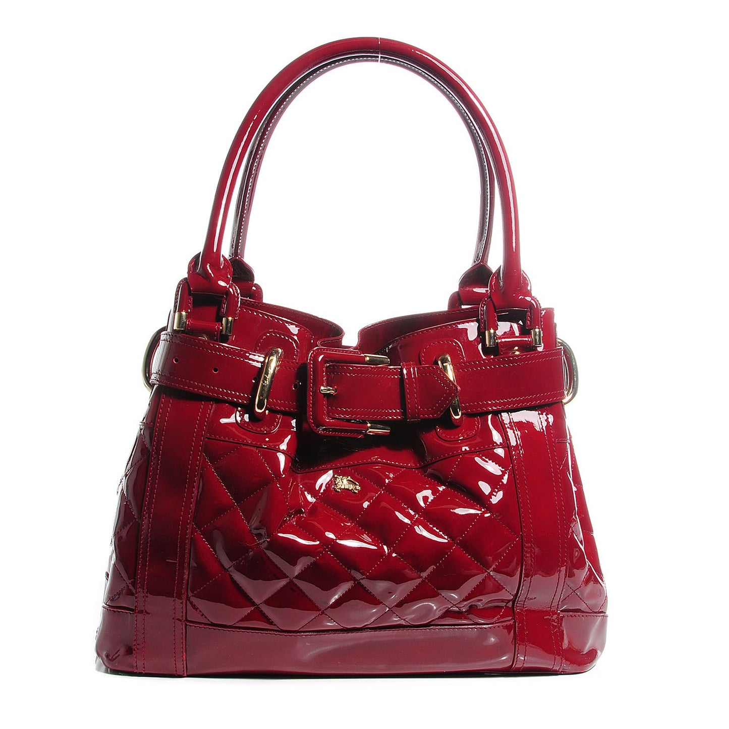 Patent Quilted Beaton Red