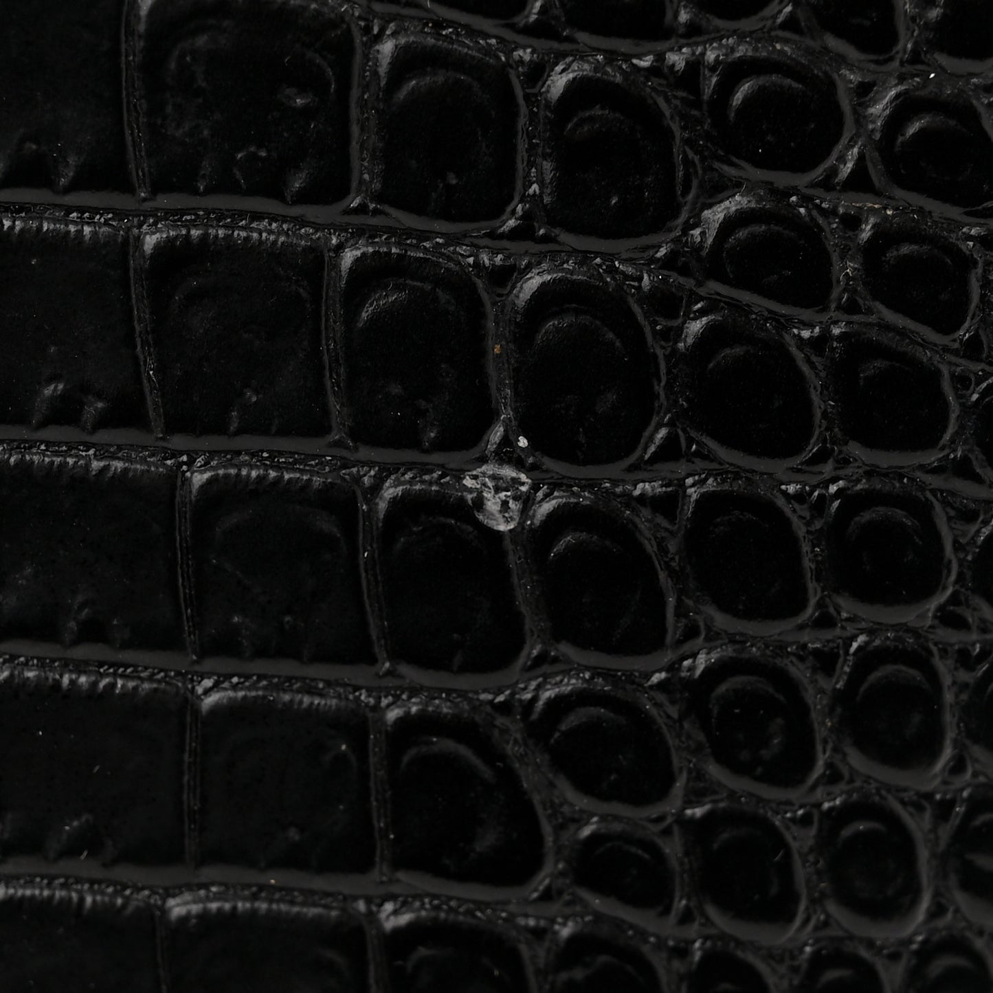 Calfskin Crocodile Embossed Small Uptown Tote Black