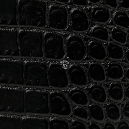 Saint Laurent Calfskin Crocodile Embossed Small Uptown Tote Black 14 of 16