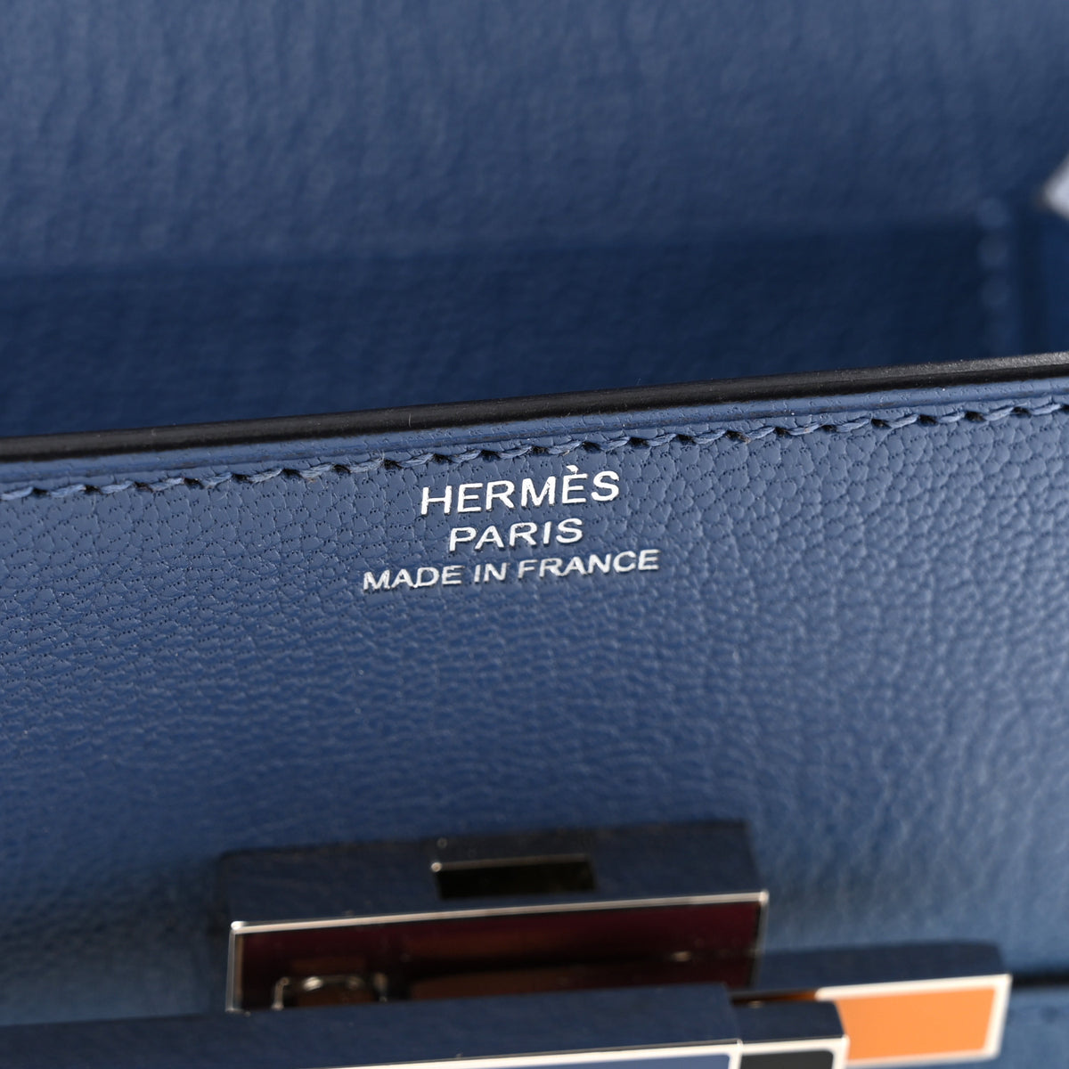 Chevre Mysore Enamel Mini Cinhetic Wallet  Bleu Brighton