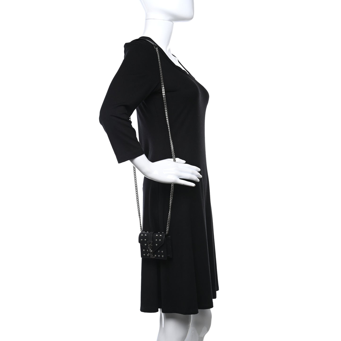 Calfskin Monogram Studded Mini Candy Crossbody Black