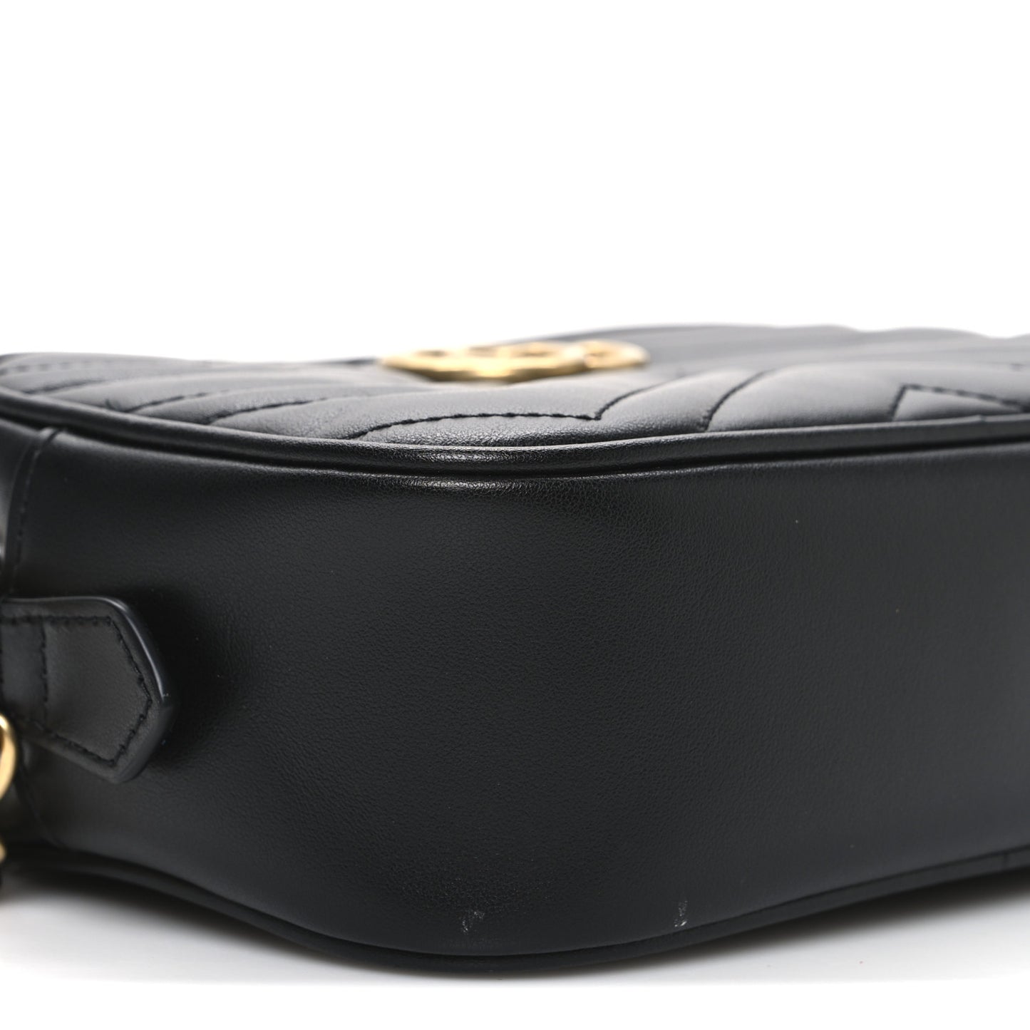 Calfskin Matelasse Mini GG Marmont Chain Shoulder Bag Black