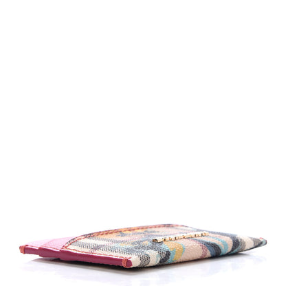 Burberry Calfskin Haymarket Check Floral Print Izzy Card Case Plum Pink 4 of 6