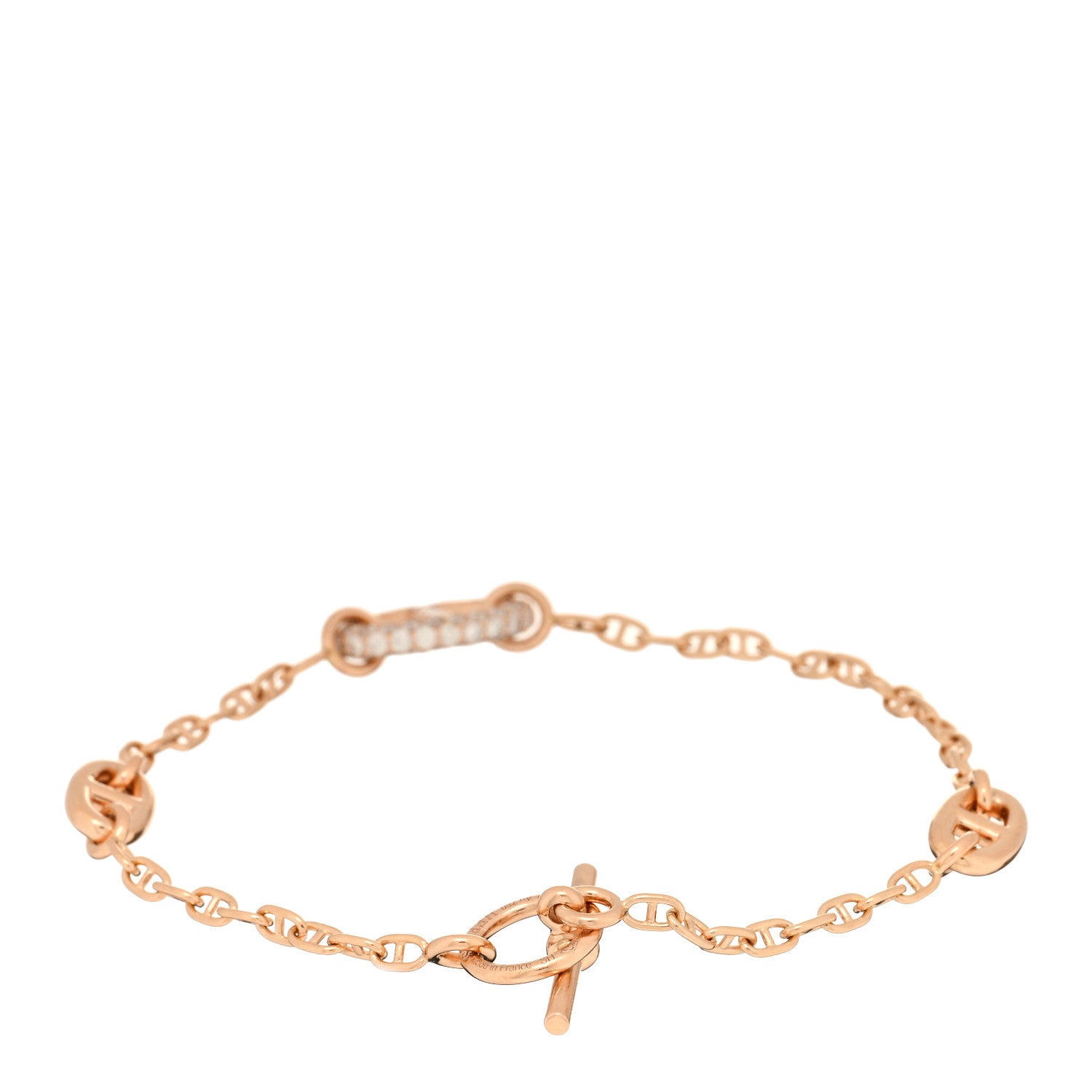 Hermes 18K Rose Gold Diamond PM Farandole Bracelet SH 2 of 4