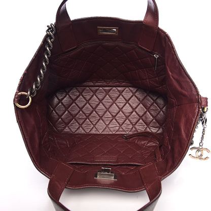 Chanel Metallic Caviar Mademoiselle Lock Cerf Shopper Tote Silver 5 of 19