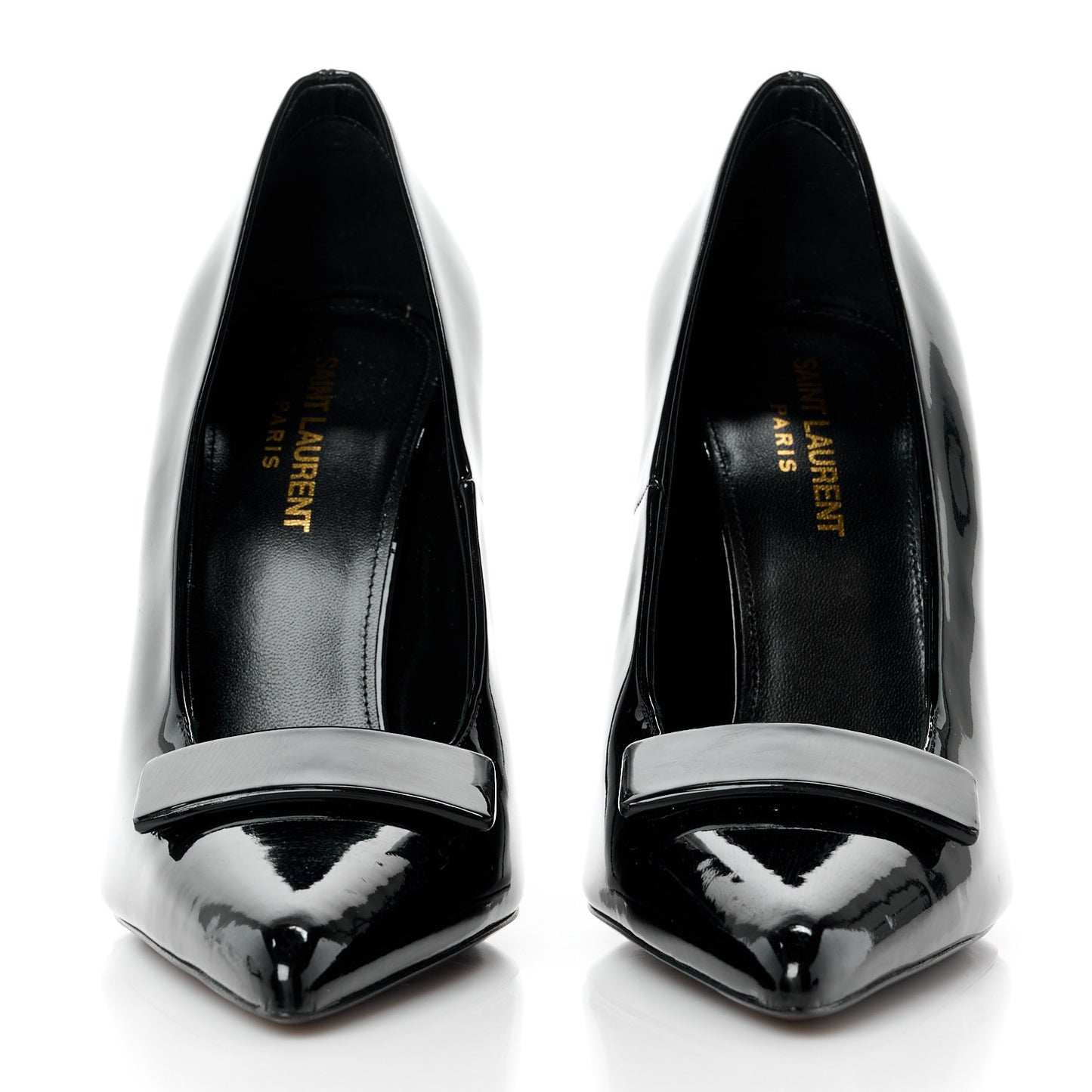 Patent Calfskin Kayla 110 Pumps 38 Black
