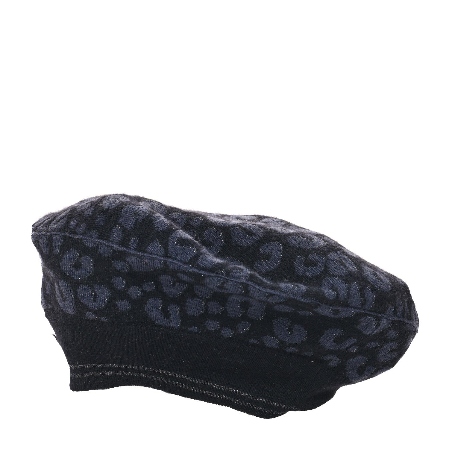Louis Vuitton Cashmere Silk Leopard Beret Black 4 of 8