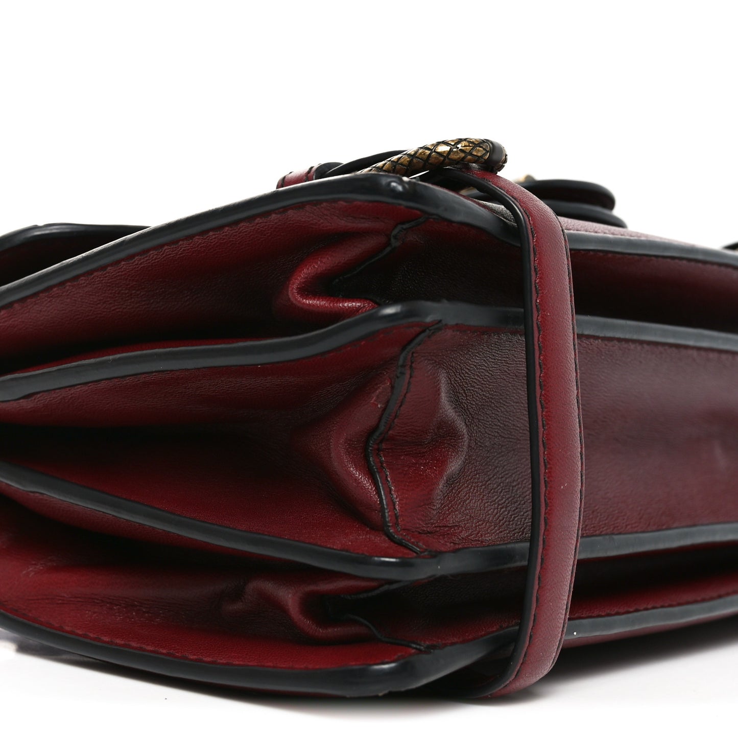 French Calfskin Intrecciato City Knot Bag Burgundy