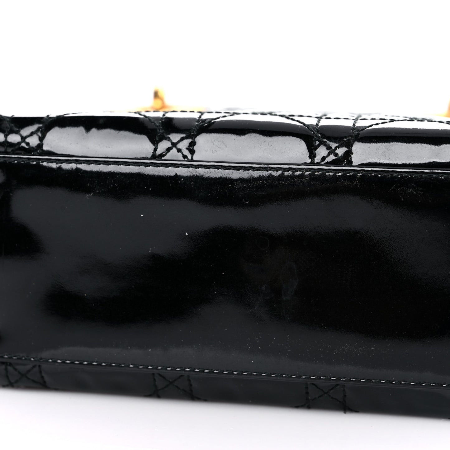 Patent Cannage Mini Lady Dior Black