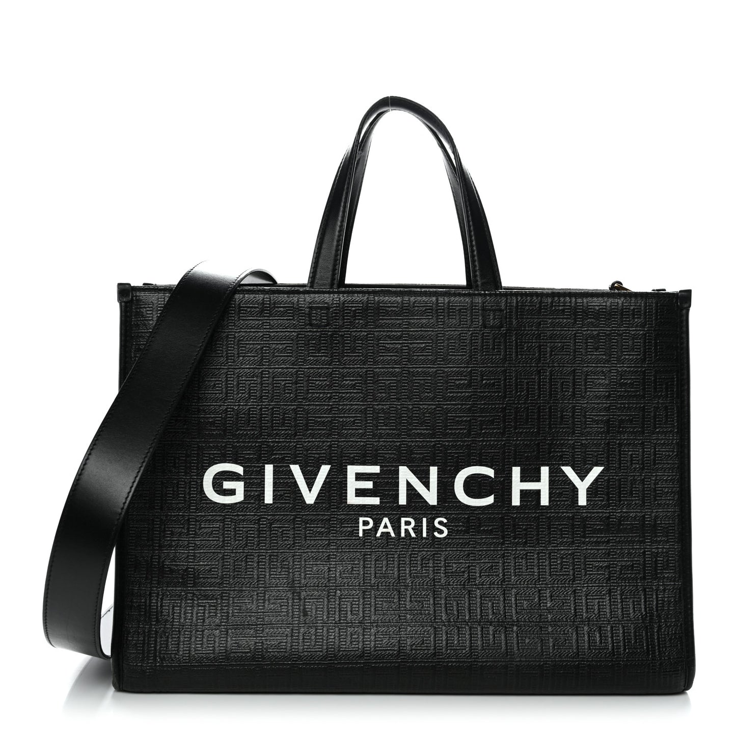 4G Coated Canvas Logo Medium G Tote Black