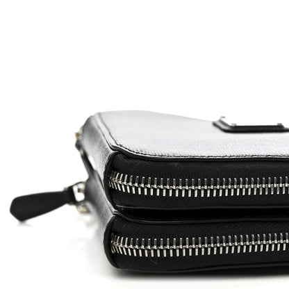 Prada Saffiano Mini Triangle Crossbody Pouch Black 12 of 12