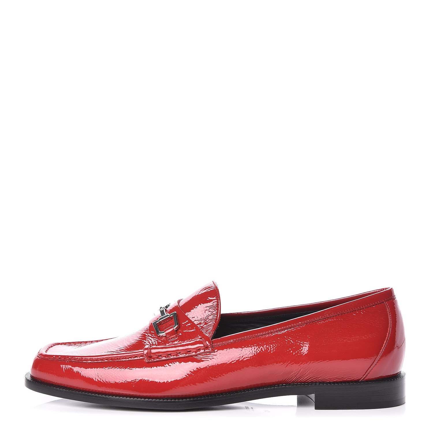 Gucci Naplack Patent Horsebit Womens Banks Loafers 41 Red 1 of 11