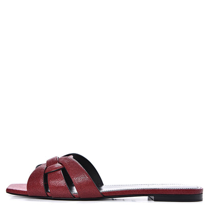 Saint Laurent Grain De Poudre Nu Pied 05 Slide Sandals 39.5 Cordovan 1 of 9