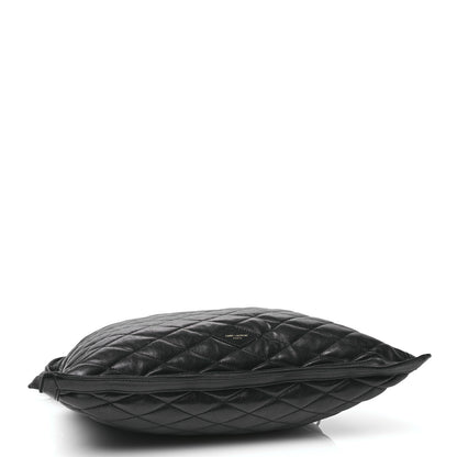 Saint Laurent Lambskin Quilted Pochon Drawstring Tote Bag Black 4 of 10