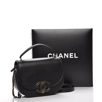 Chanel Shiny Calfskin Goatskin Quilted Small Coco Curve Messenger Flap Black 8 of 8