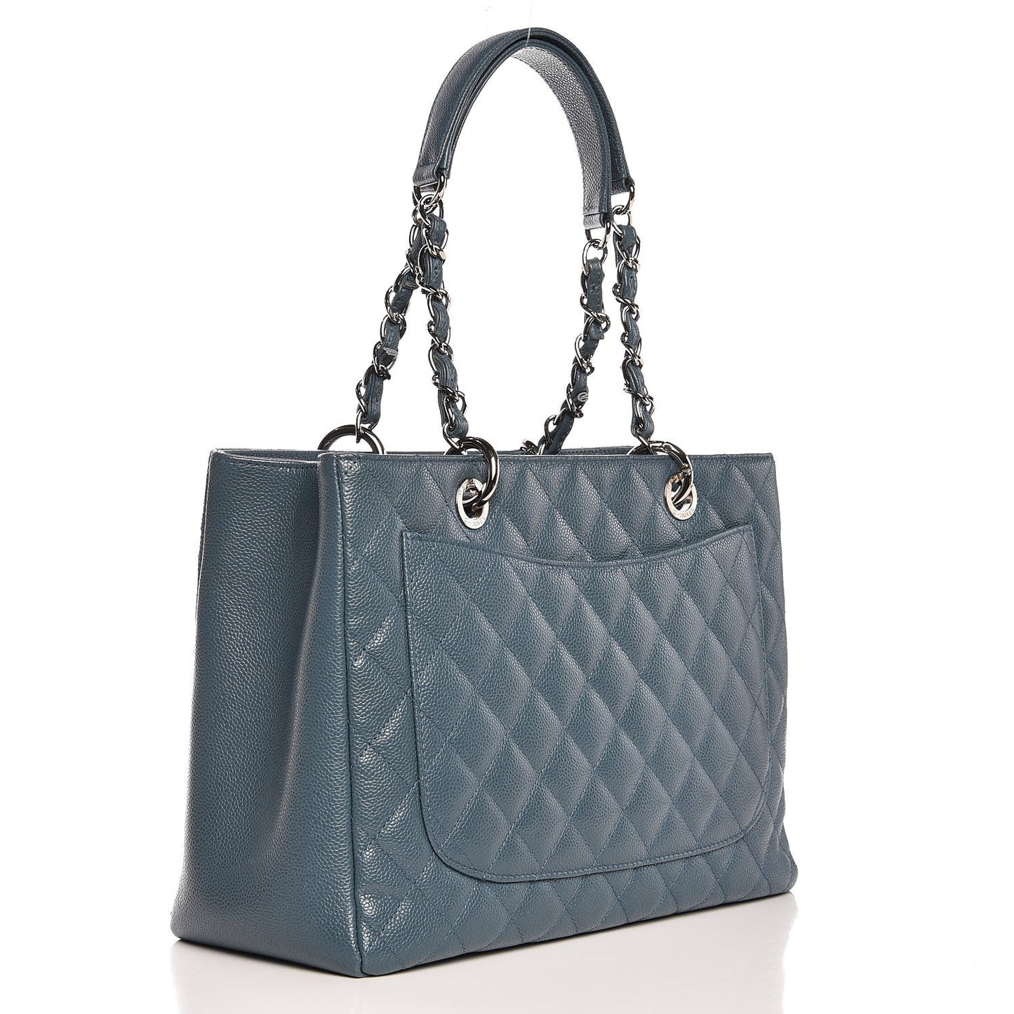 Caviar Quilted Grand Shopping Tote GST Blue