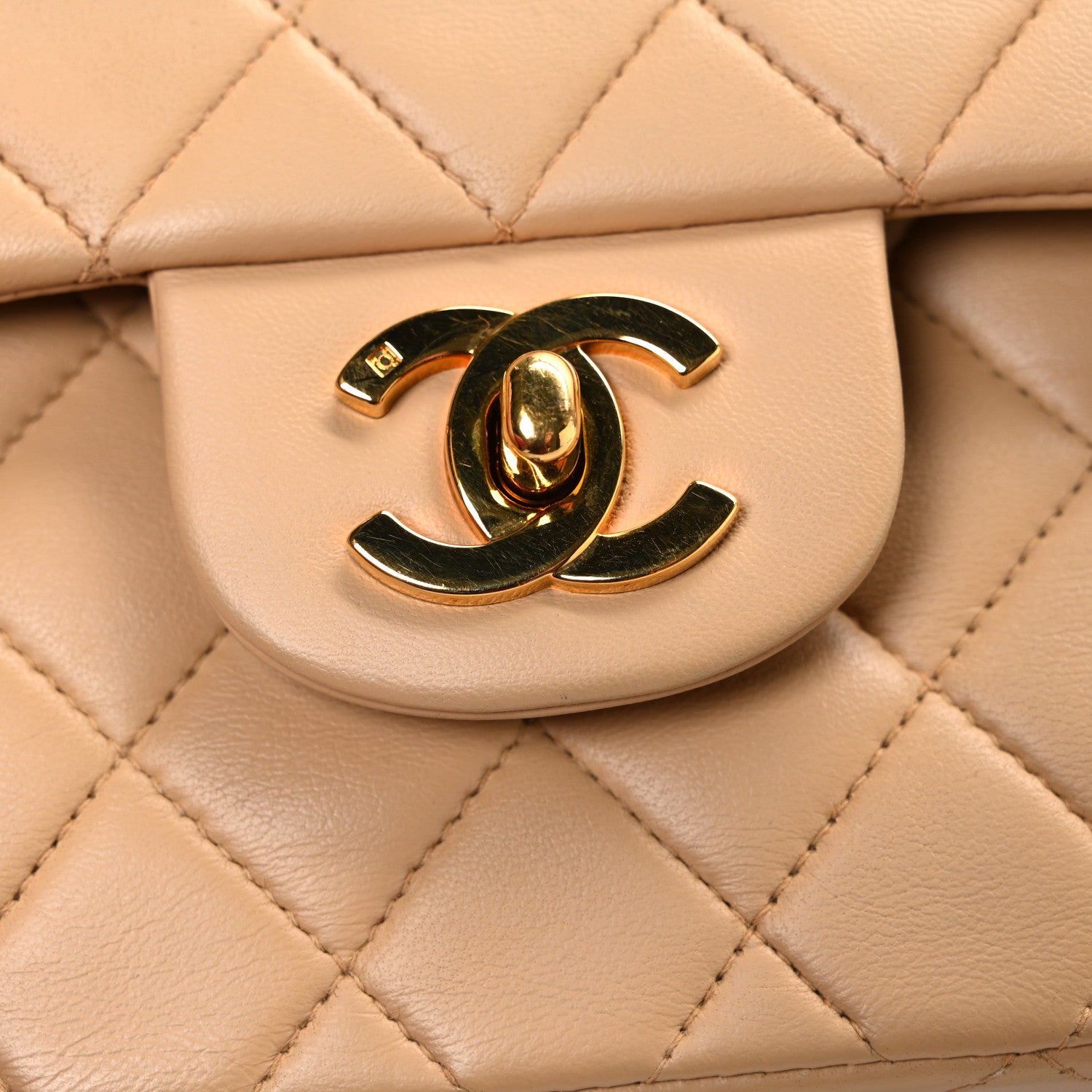 Chanel Lambskin Quilted Small Double Flap Beige 12 of 12