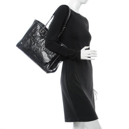 Chanel Glazed Calfskin Small Deauville Tote Black 2 of 8