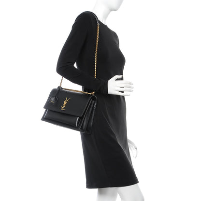 Saint Laurent Calfskin Large Monogram Sunset Black 2 of 7