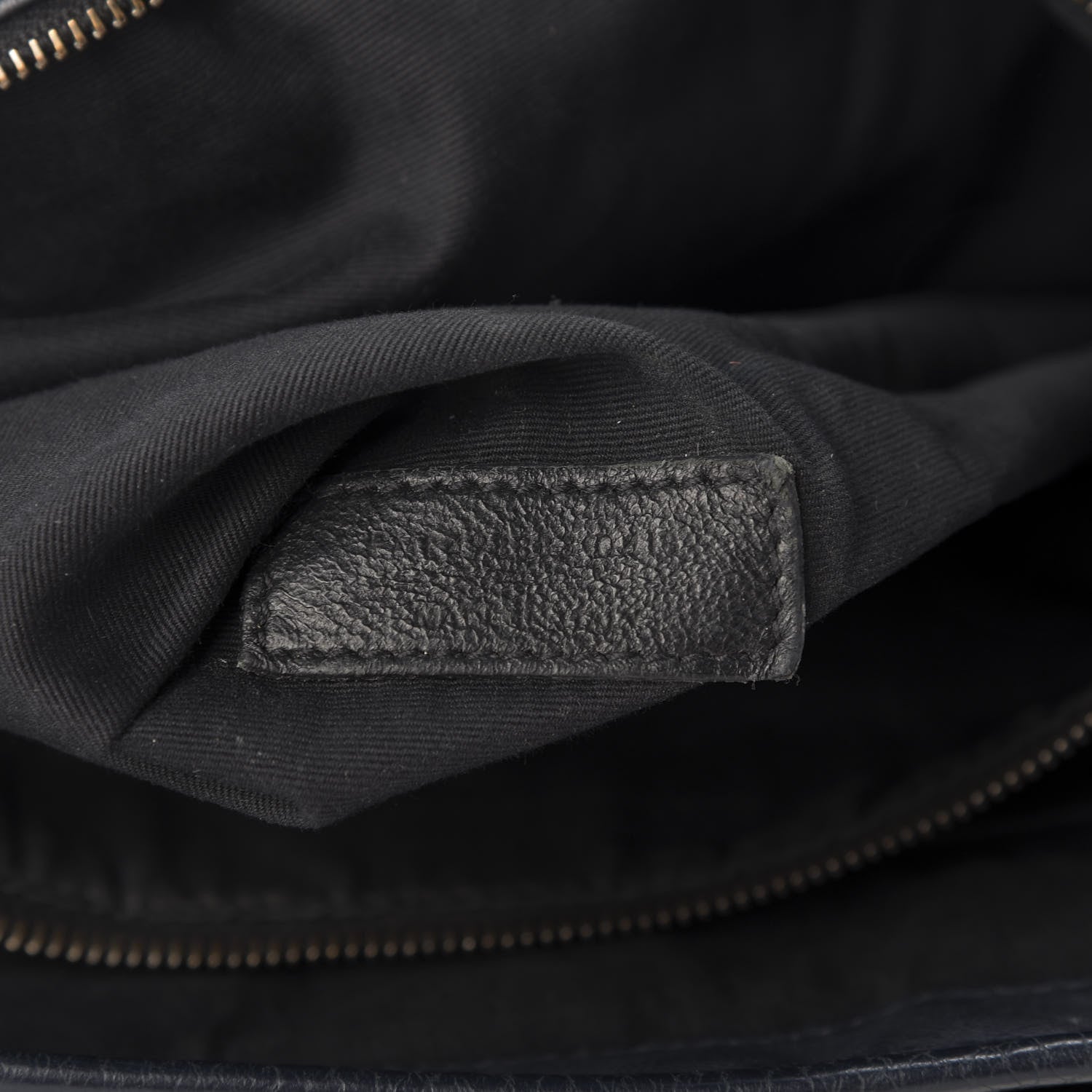 Saint Laurent Crinkled Calfskin Matelasse Monogram Large Niki Chain Satchel Deep Marine 9 of 12