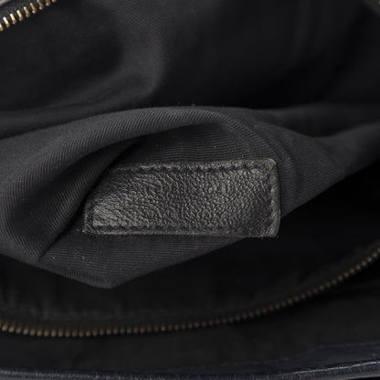Saint Laurent Crinkled Calfskin Matelasse Monogram Large Niki Chain Satchel Deep Marine 9 of 12