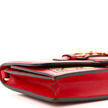 Gucci Monogram Lady Web Convertible Wallet Beige Hibiscus Red 9 of 16