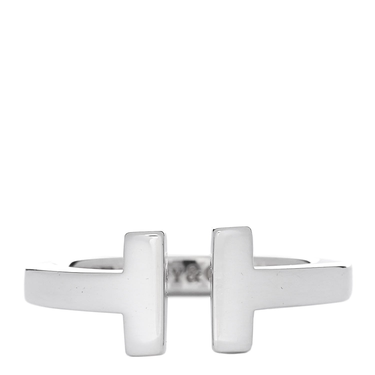 Tiffany Sterling Silver T Square Ring 49 5 1 of 4