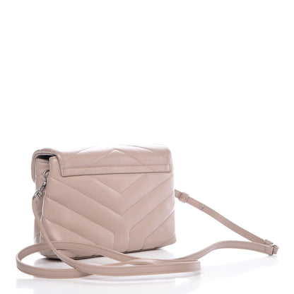 Saint Laurent Calfskin Y Quilted Monogram Toy Loulou Crossbody Bag Marble Pink 3 of 9