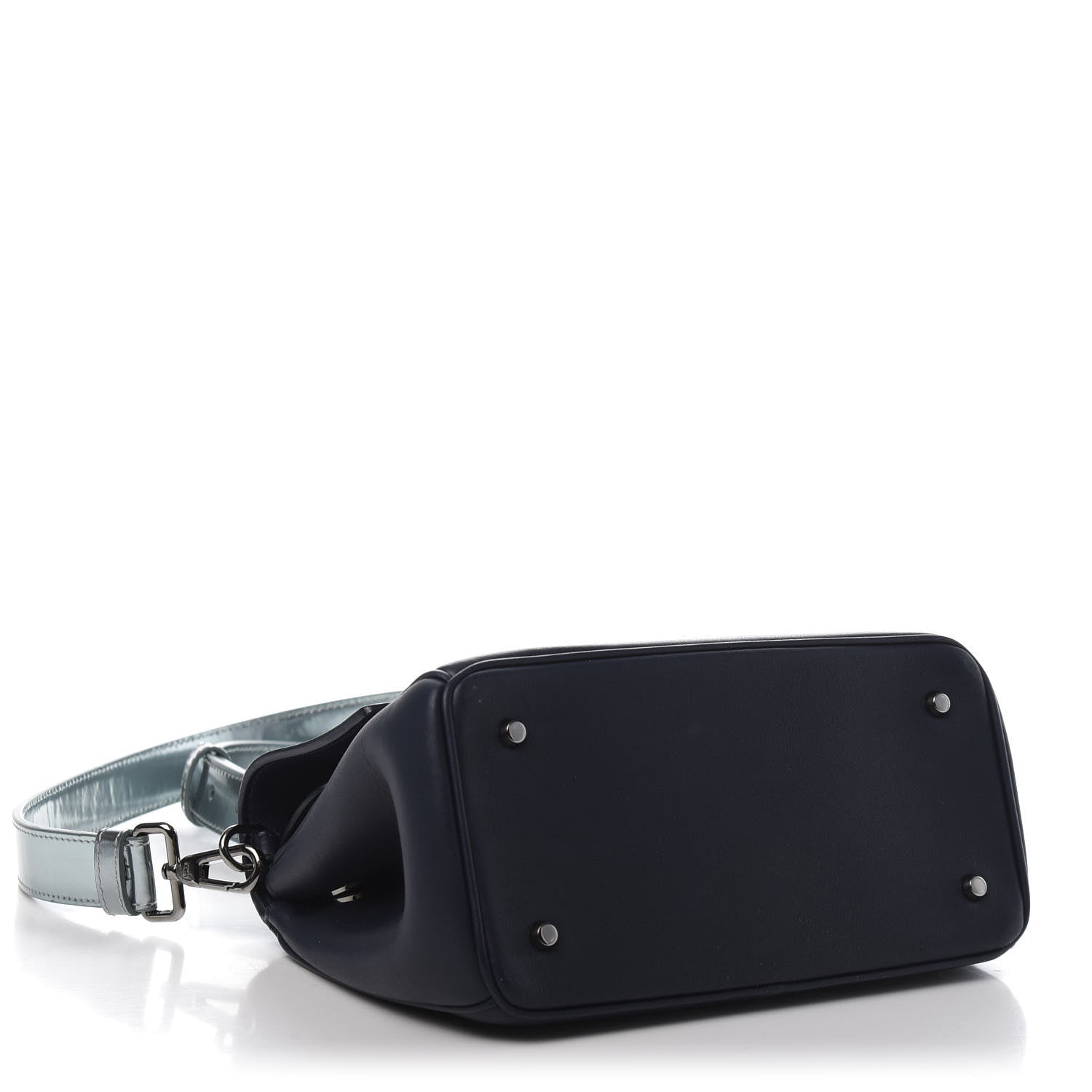 Christian Dior Metallic Patent Smooth Calfskin Mini Be Dior Flap Navy Light Blue 5 of 14