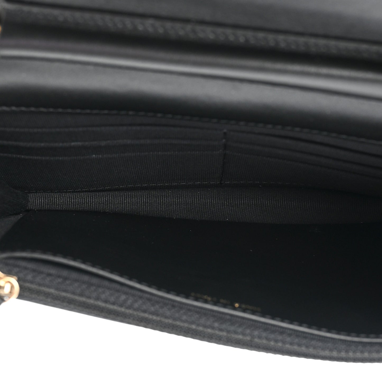 Caviar Quilted Boy Wallet On Chain WOC Black