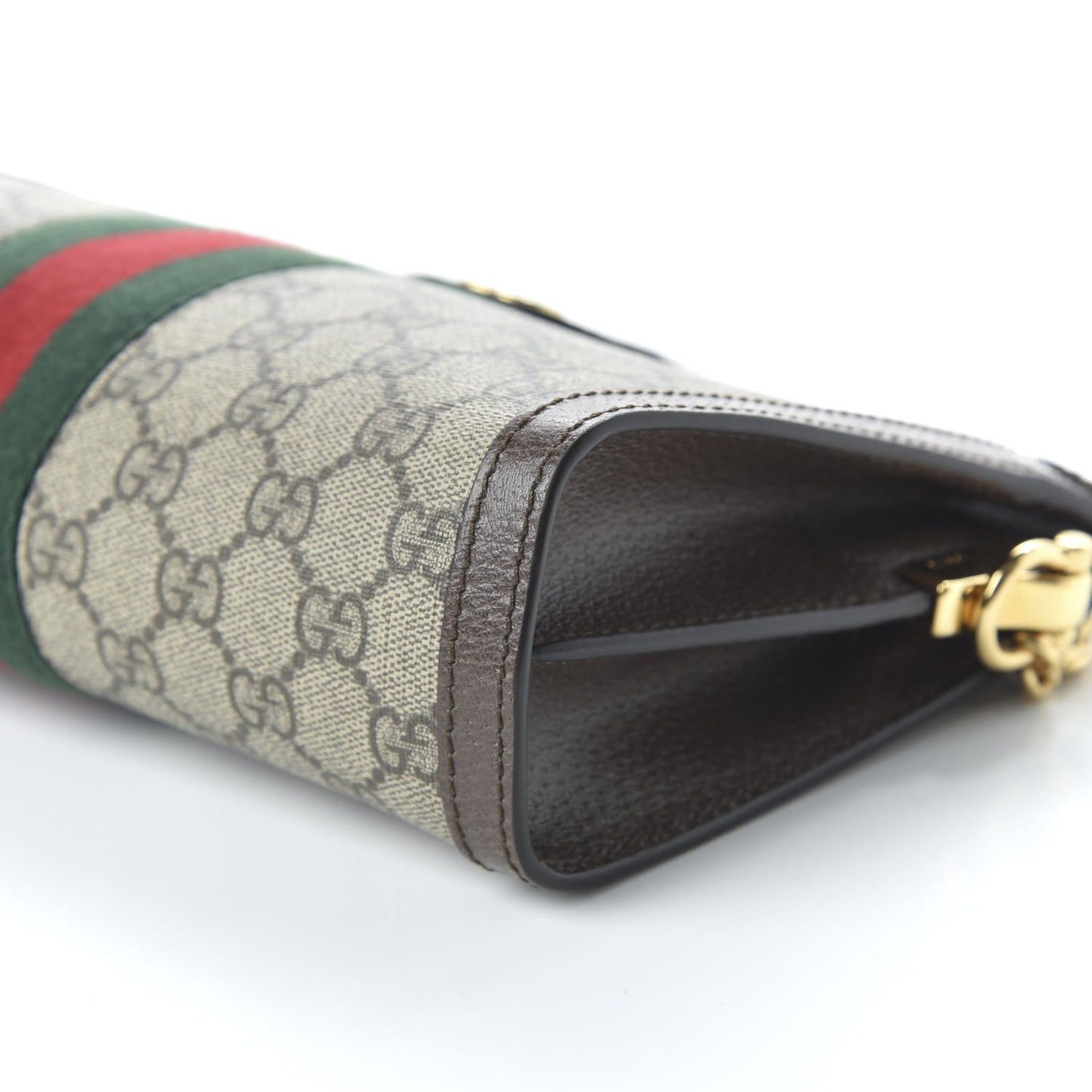 GG Supreme Monogram Web Small Ophidia Chain Shoulder Bag Brown