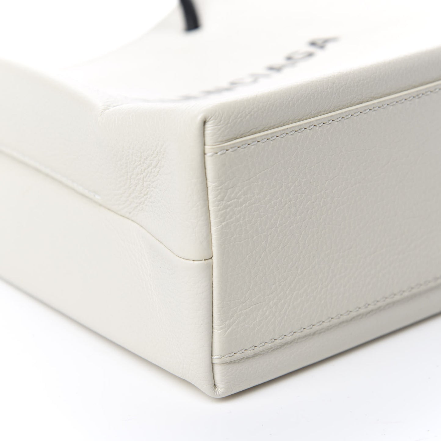 Calfskin Logo XXS Shopping Tote White