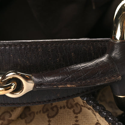 Gucci Monogram Large Horsebit Chain Hobo Dark Brown 10 of 10