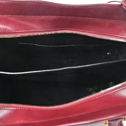 Saint Laurent Shiny Calfskin Large Uptown Tote Burgundy 5 of 14