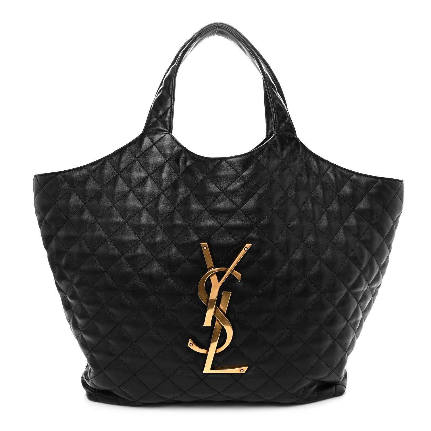 Saint Laurent Lambskin Quilted Maxi Icare Shopping Tote Black 3 of 10
