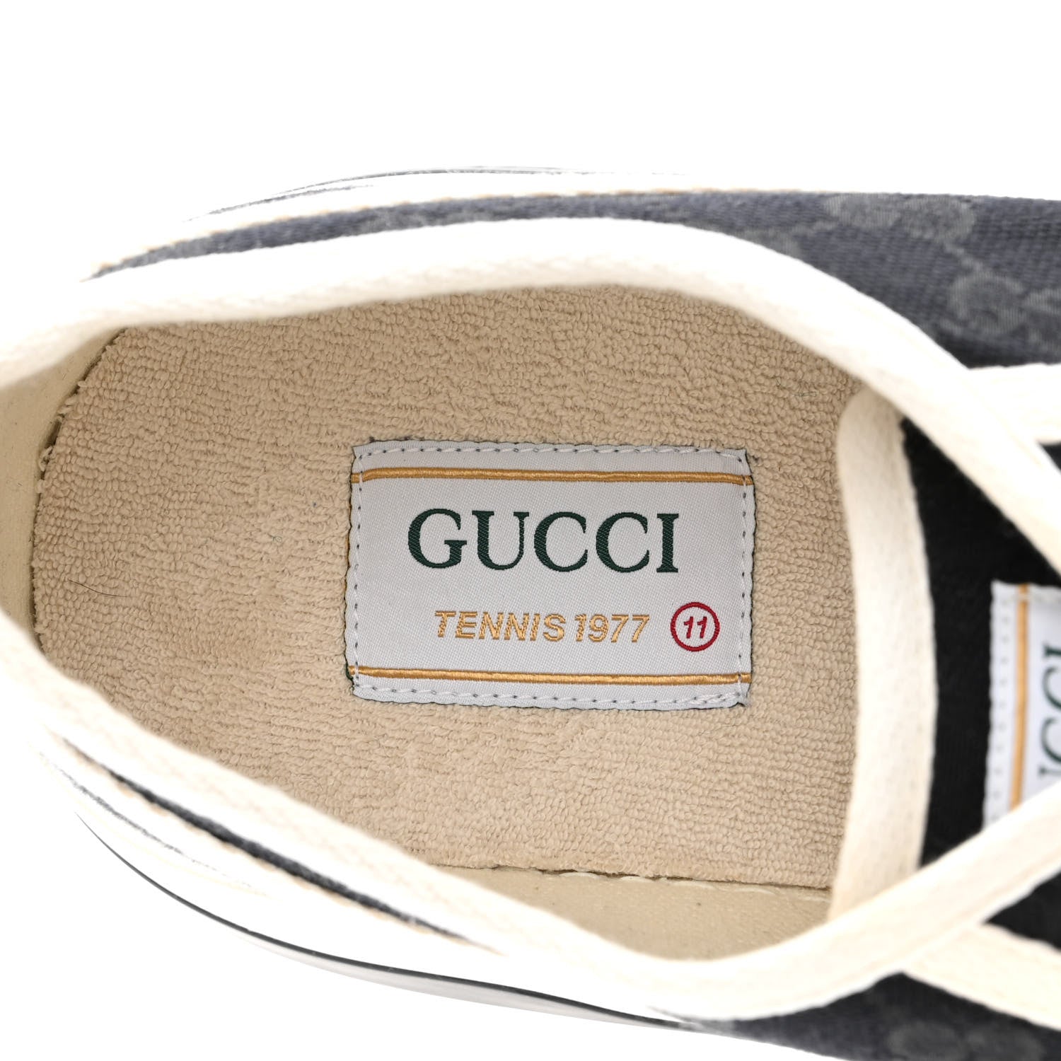 Gucci GG Monogram Mens 1977 Tennis Platform 52mm Sneakers 11 Black Mystic White 7 of 9