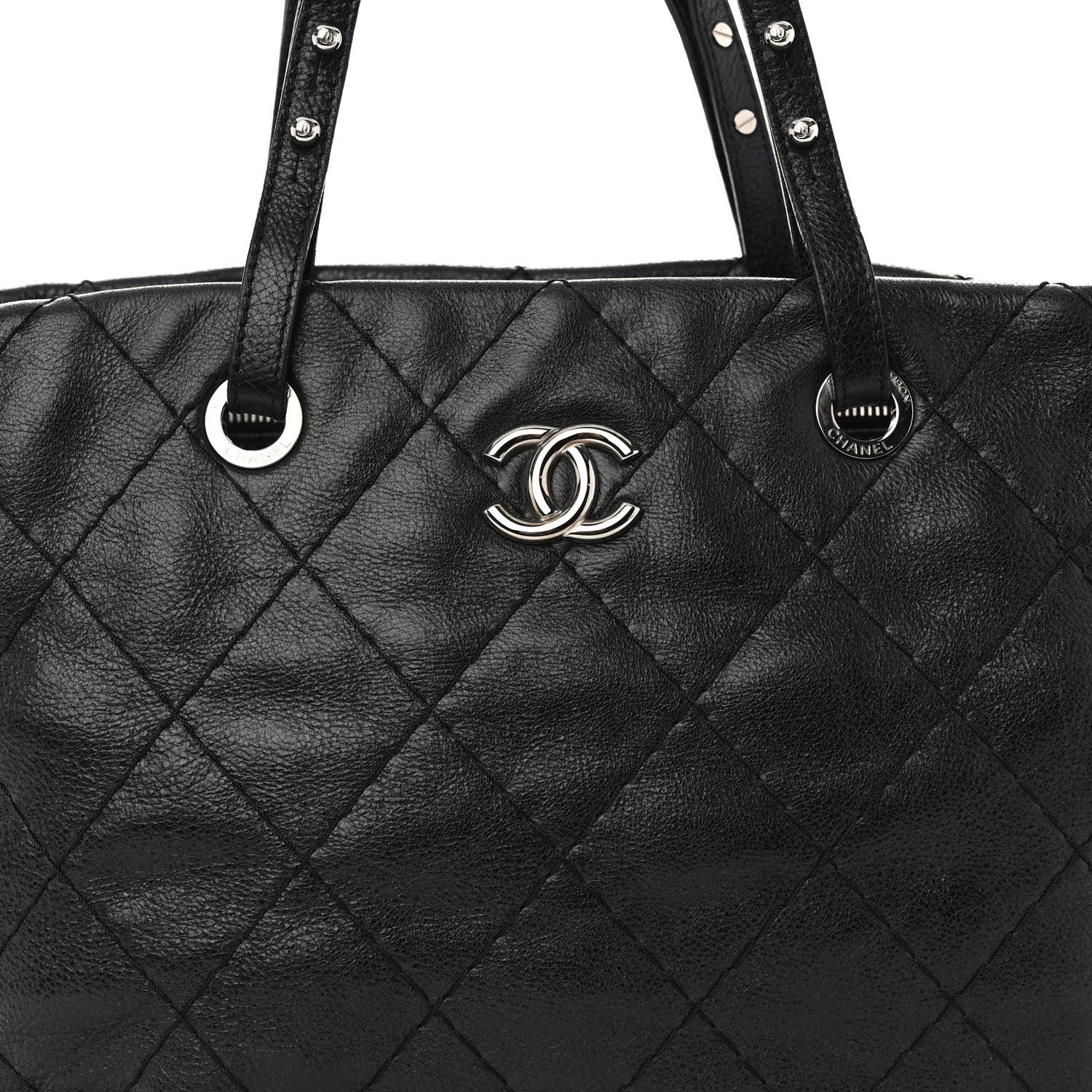 Chanel Glazed Calfskin Large On The Road Tote Black 8 of 10