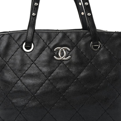 Chanel Glazed Calfskin Large On The Road Tote Black 8 of 10