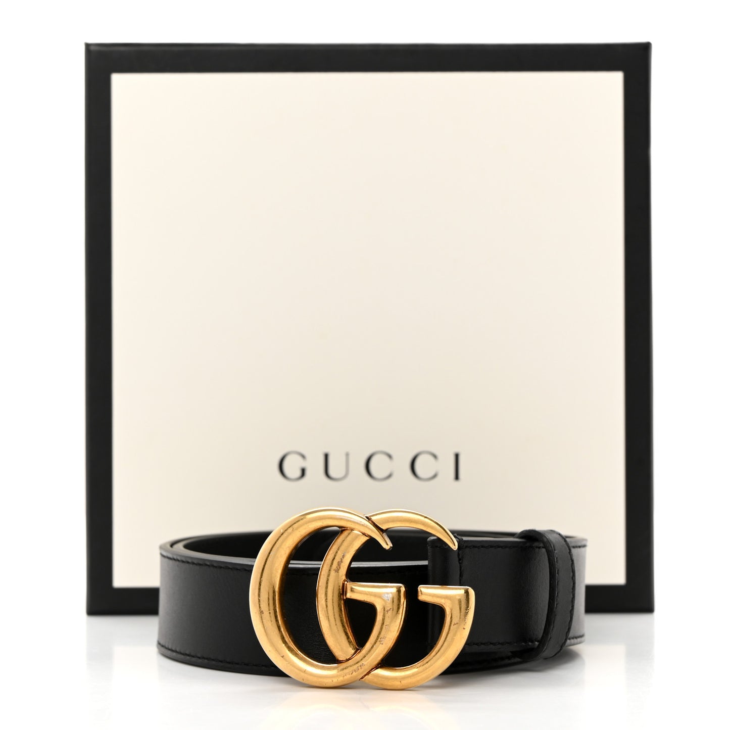 Moon Calfskin Double G 30mm Belt 75 30 Black