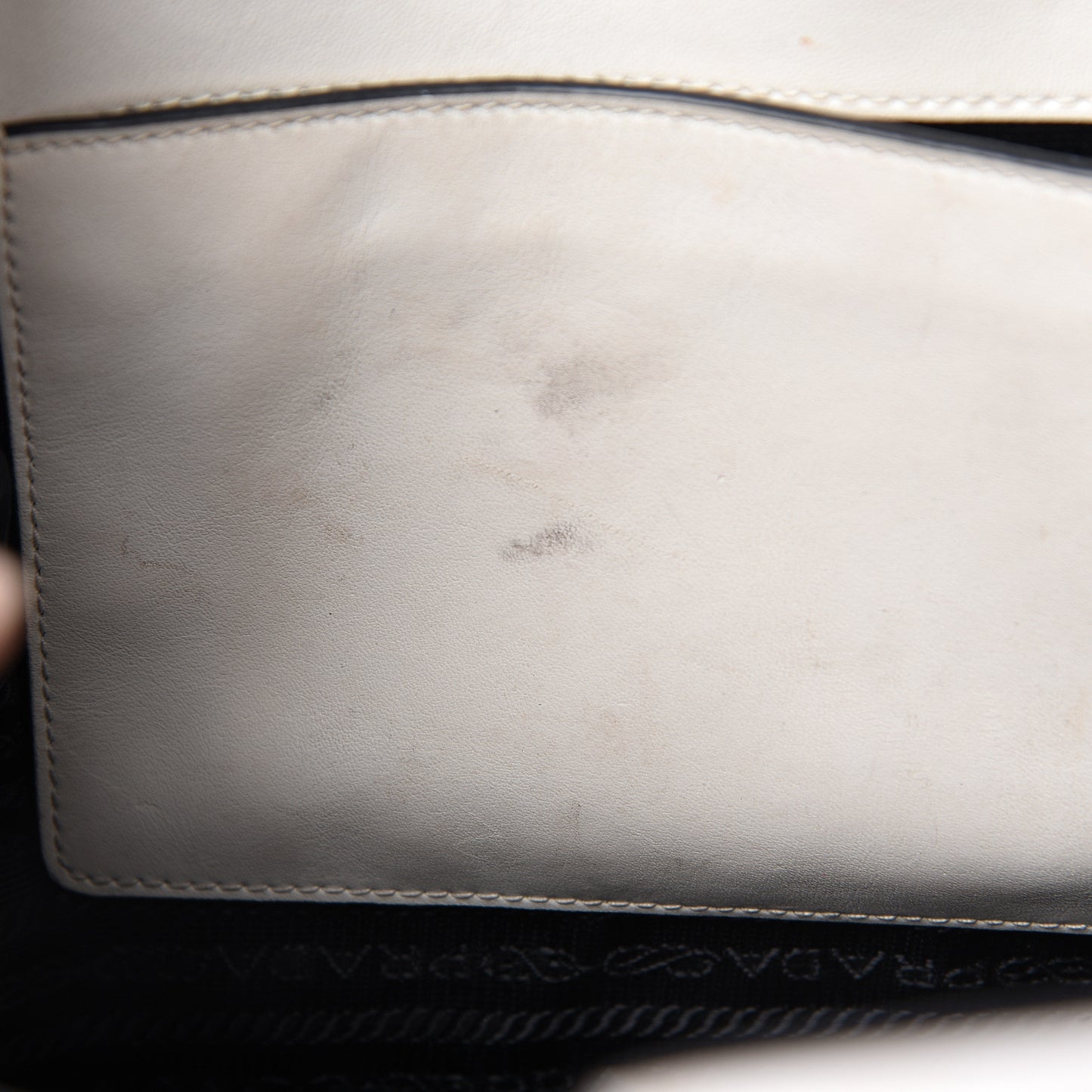 Saffiano Soft Calfskin Zippered Tote White