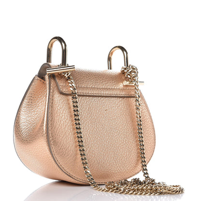 Chloe Metallic Grained Goatskin Nano Drew Shoulder Bag Abstract Gold 3 of 7