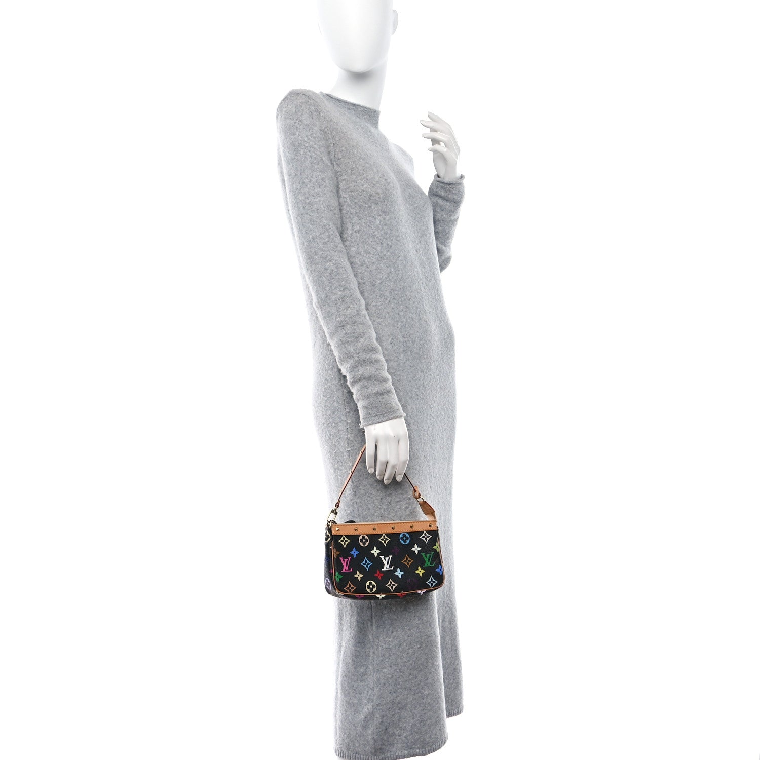 Louis Vuitton Monogram Multicolor Pochette Accessories Black 2 of 10