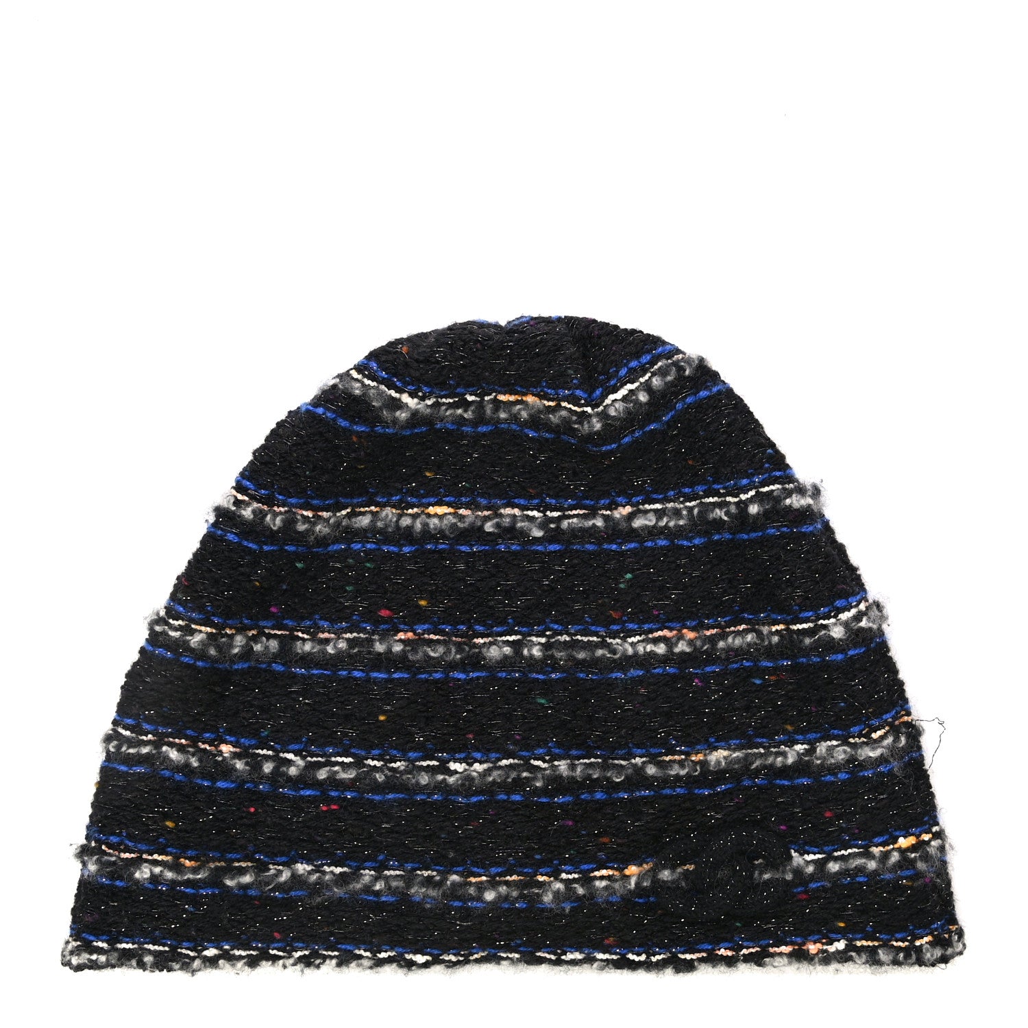 Chanel Wool Tweed Beanie Hat Black 1 of 6