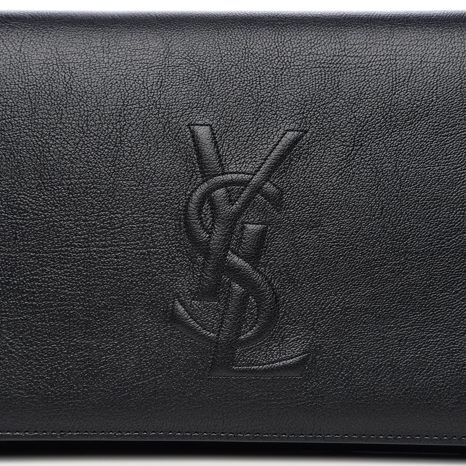 Saint Laurent Calfskin Monogram Large Belle De Jour Clutch Black 6 of 6